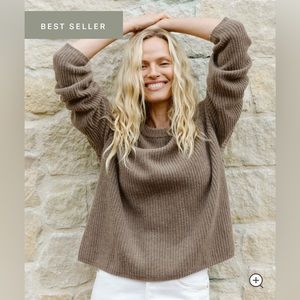 Jenni Kayne cashmere fisherman in russet